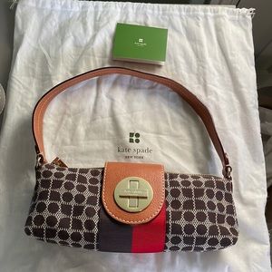 Kate Spade East-West fabric/leather shoulder bag